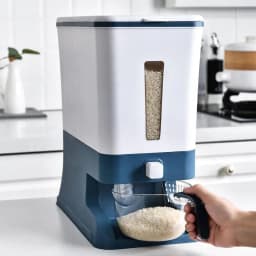 image-Rice bucket sealed and moisture-proof 24 kg flour bucket rice flour storage tank household kitchen tidying storage rice storage box