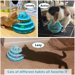 image-Cross-border manufacturers spot new pet toys cat three-layer cat turntable self-hey fun bell toy ball