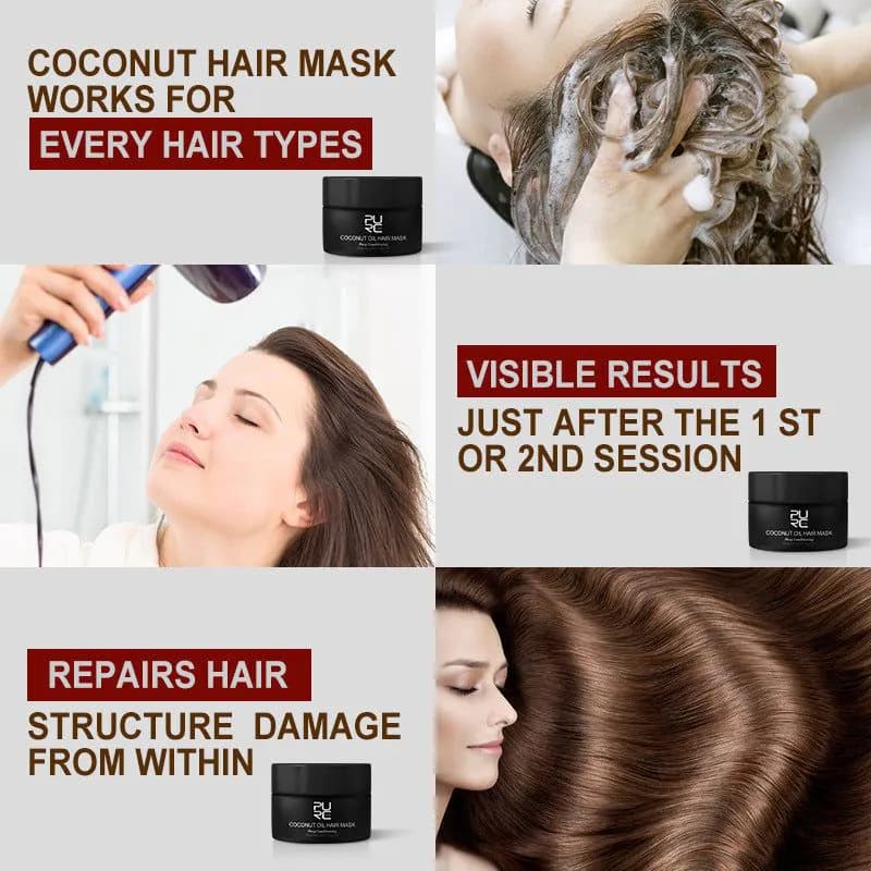 image-PURC Baked Ointment Coconut Oil Hair Mask Repairs dry and frizz