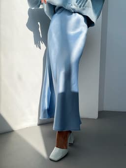 image-QY21083 high waist satin temperament long skirt women European and American new style fashion drape slim and thin skirt with hips