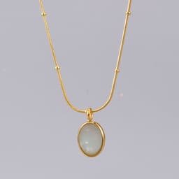 image-Niche Light Luxury Oval Natural Necklace Pendant Blue Star Sea Simple Temperament Elegant Design Clavicle Chain