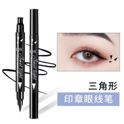 image-QIC double-headed seal triangle eyeliner, waterproof and non-smudge wing liquid eyeliner pen, vibrato net celebrity, the same beauty makeup