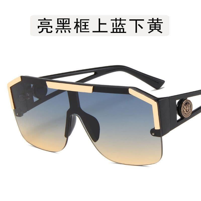 image-2020 new European and American sports style sunglasses fashion hollow lion sunglasses cross-border trend one-piece sunglasses