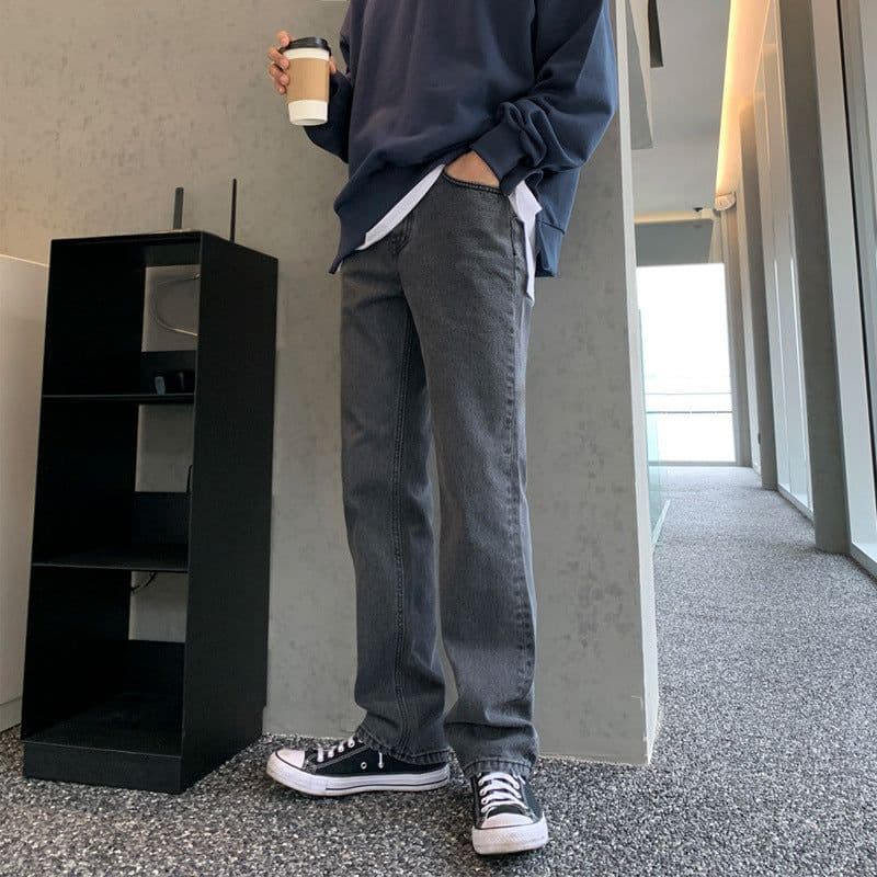 image-MYQ jeans men's autumn Korean loose trend straight wide-leg pants wild trend casual mopping pants
