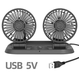 image-Car mini five-blade 360°rotatable fan creative adjustment wind power stop sign fan car supplies
