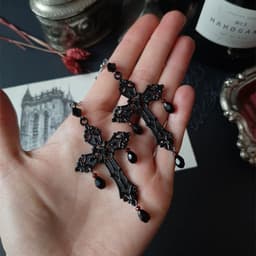 image-Cross Gothic Diablo Ankh Cross Earrings AliExpress Amazon Europe and America Jewelry