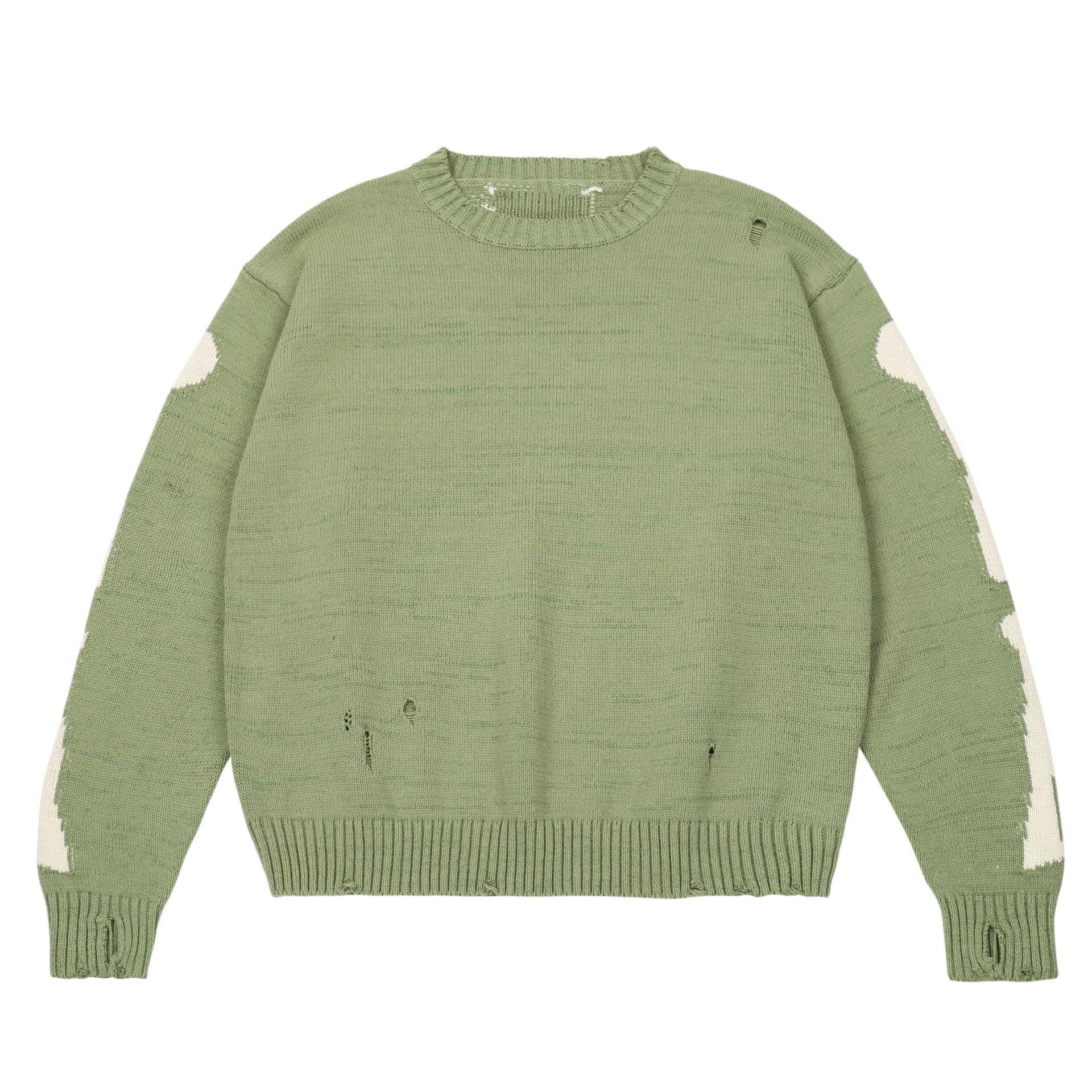 image-Cross-border European and American street hip-hop jacquard sweater street loose skull jacquard knitted pullover long-sleeved sweater men and women