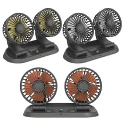 image-Car mini five-blade 360°rotatable fan creative adjustment wind power stop sign fan car supplies