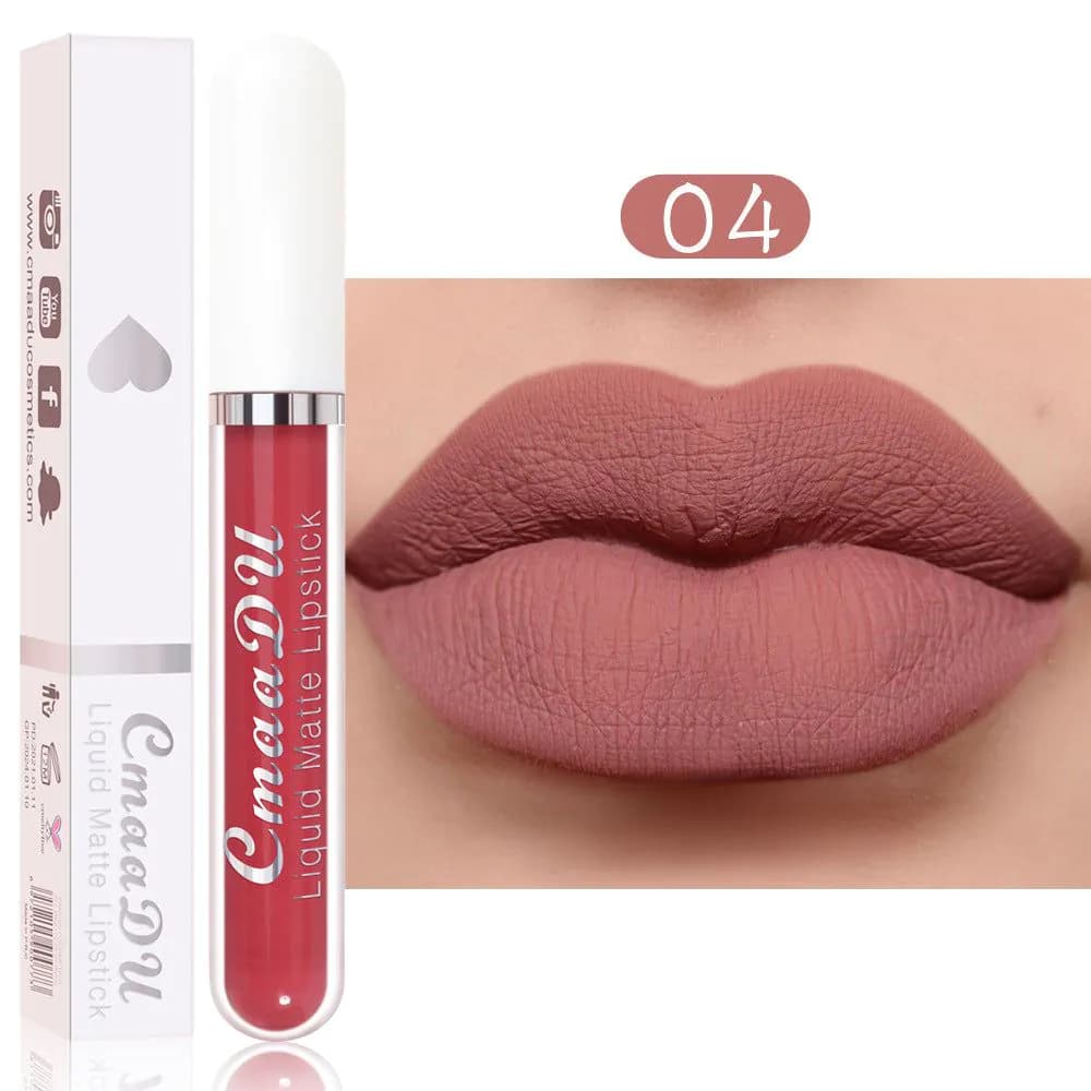 image-CmaaDu 18 color lipstick matte non-stick cup waterproof long-lasting lip gloss Provide FDA certification MSDS certification