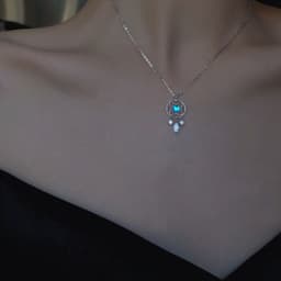 image-S925 sterling silver moonlight dream catcher element niche female necklace clavicle chain cold wind light luxury feeling girlfriend gift