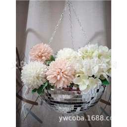 image-2021 Cross-border New Disco Mirror Ball Flower Pot, Spherical Hanging Pot, Gardening Creative Hanging Basket, Factory Outlet