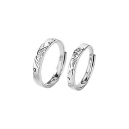 image-Original new mountain alliance eachother couple ring sterling silver men and women a niche design ring sun and moon ring gift
