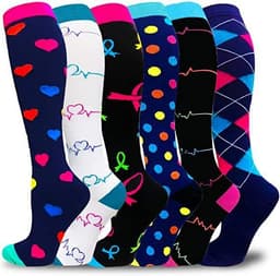 image-Cross-border new men's and women's long tube compression socks, nurse leggings, long tube running compression socks, outdoor sports socks