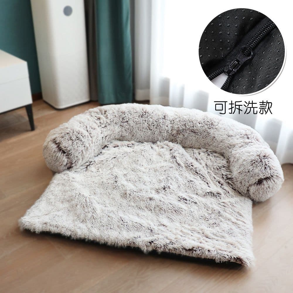 image-Amazon hot models plush kennel plush blanket dual-use one-piece pet kennel sofa bed manufacturers wholesale