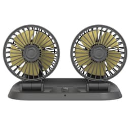 image-Car mini five-blade 360°rotatable fan creative adjustment wind power stop sign fan car supplies