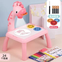 image-Cross-border children's enlightenment early education intelligent projection painting board baby graffiti writing deer Douyin projection painting table