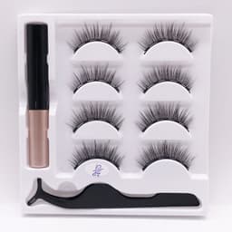 image-Cross-border new product glue-free natural 4 pairs of magnet false eyelashes magnetic eyeliner set wholesale false eyelashes
