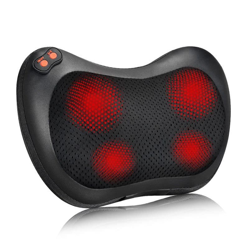 image-Cross-border new massage pillow Shoulder, neck, waist and back massager Car home kneading and heating cervical spine massager
