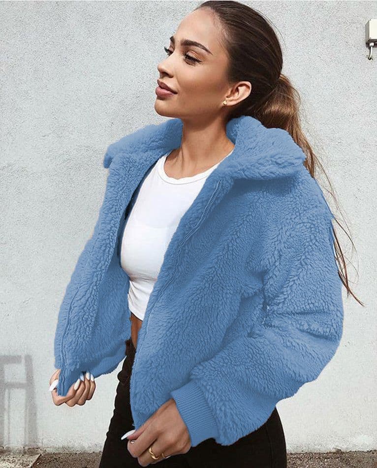 image-2021 winter cross-border ebay Amazon wish Europe and America warm velvet Teddy jacket jacket tops women's fur