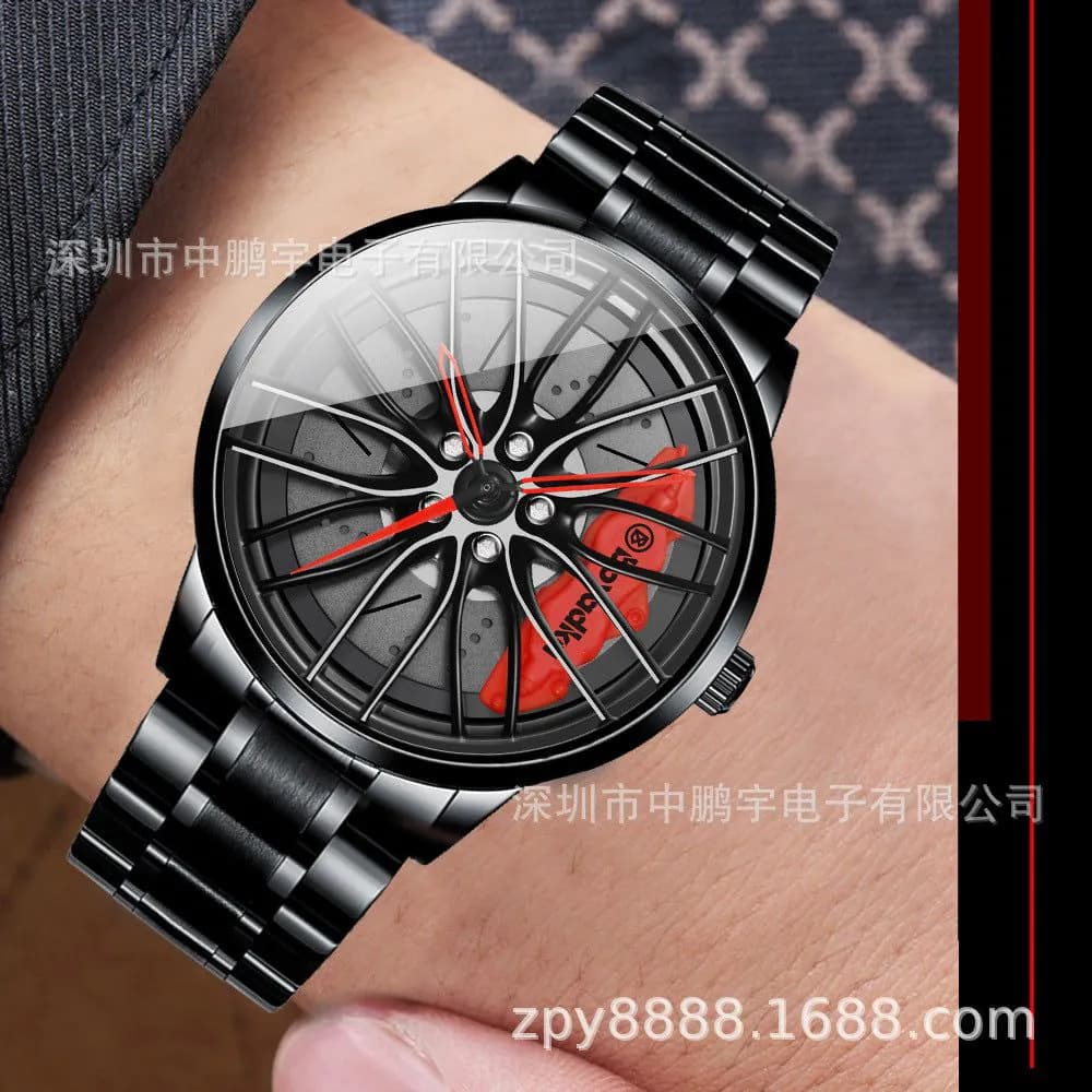 image-Platinum Yatica Men's Waterproof Stainless Steel Chain Steel Band Watch Wheel Watch Business Sports Casual Watch