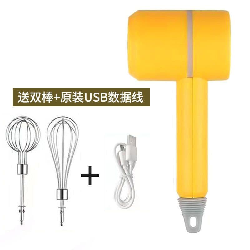 image-Wireless USB Electric Egg Beater 2-in-1 Cream Whisk Garlic Mixer