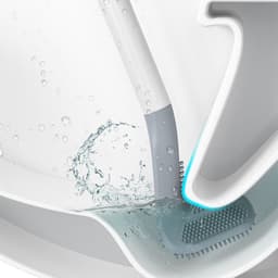 image-Creative new golf silicone toilet brush no dead end wall hanging long handle cleaning brush leak-proof base toilet brush