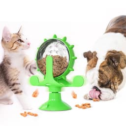 image-Pet Supplies Amazon Windmill Cats Dogs Toys Cat Supplies Funny Cat Leaking Ball Automatic Feeder