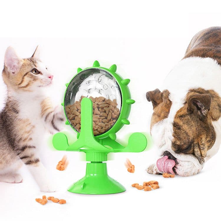 image-Pet Supplies Amazon Windmill Cats Dogs Toys Cat Supplies Funny Cat Leaking Ball Automatic Feeder