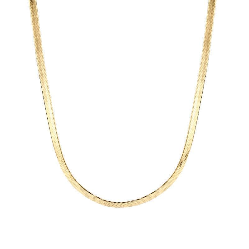 image-ins tide titanium steel golden snake bone necklace cold wind niche design love pendant temperament fine clavicle chain necklace