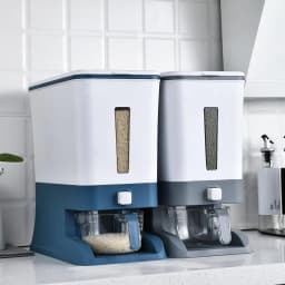 image-Rice bucket sealed and moisture-proof 24 kg flour bucket rice flour storage tank household kitchen tidying storage rice storage box