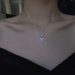 image-S925 sterling silver moonlight dream catcher element niche female necklace clavicle chain cold wind light luxury feeling girlfriend gift