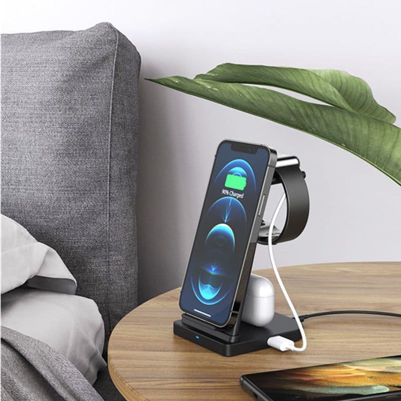 image-Hot-selling private model three-in-one wireless charger Easy to disassemble and install wireless charger 15W fast charge wireless charger