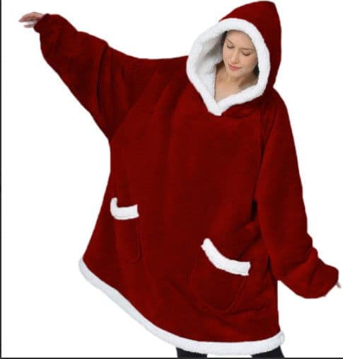 image-Christmas Amazon Lazy TV Nightgown Turtleneck Flannel Hooded Woolen Sweater Men's and Women's Casual Homewear