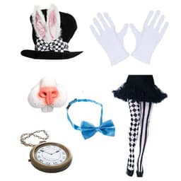 image-White Rabbit Hat Cosplay Set Easter Halloween