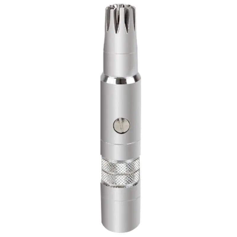 image-Smooth And Clean Stainless Steel Manual Nose Hair Trimmer for Men Silver