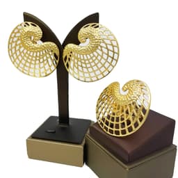 image-18K Gold Plated Earrings and Ring Set (Model 2)