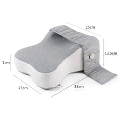 image-Orthopedic Memory Foam Leg Pillow with Adjustable Strap Grey