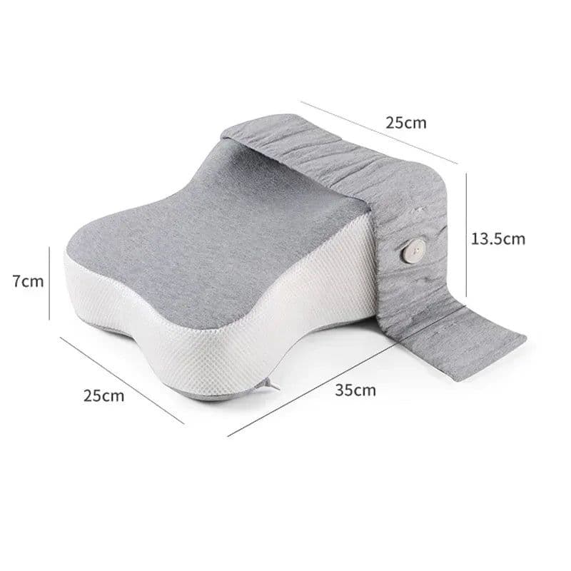 image-Orthopedic Memory Foam Leg Pillow with Adjustable Strap Grey
