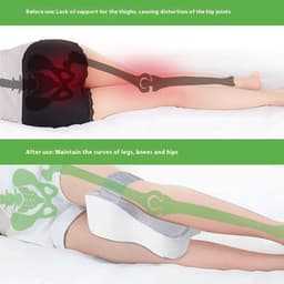image-Orthopedic Memory Foam Leg Pillow with Adjustable Strap Grey