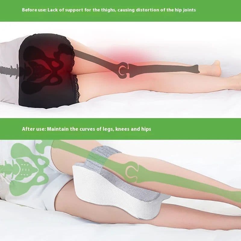 image-Orthopedic Memory Foam Leg Pillow with Adjustable Strap Grey