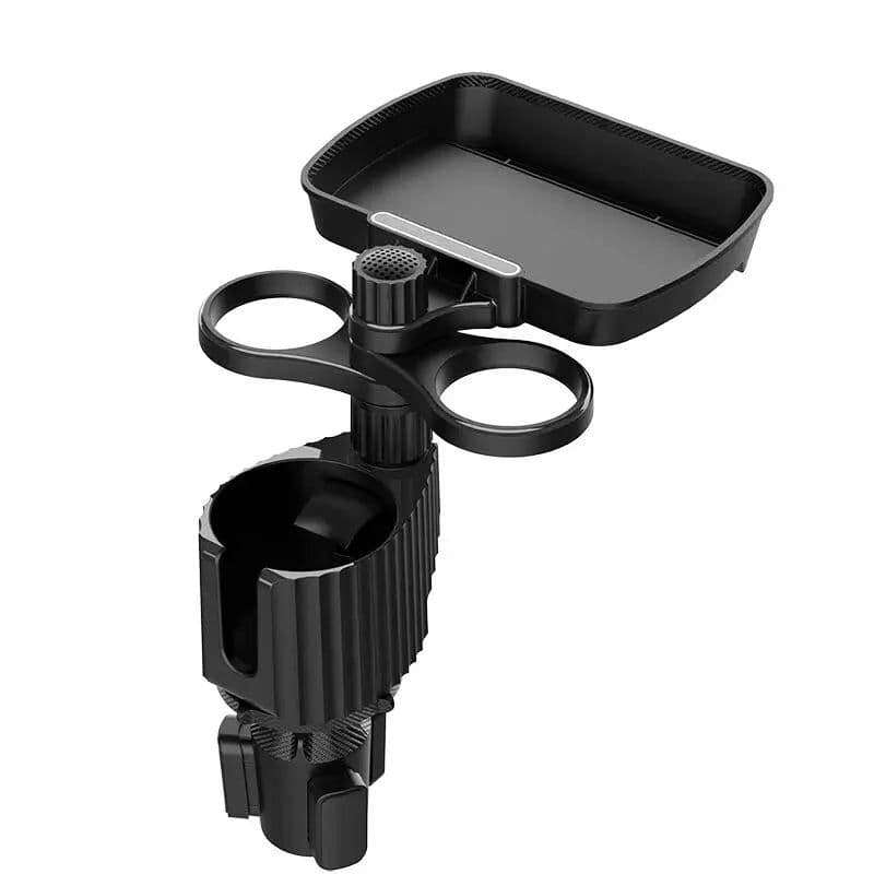 image-Car Cup Holder Expander Tray Detachable Food & Drink Tray Black