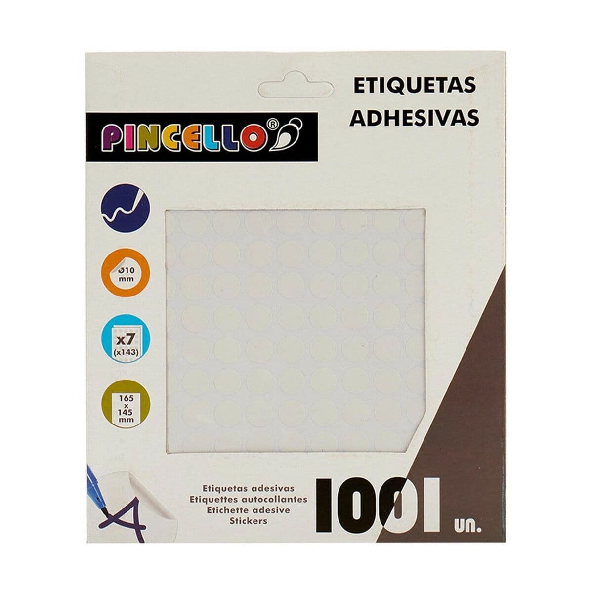 image-Adhesive labels Pincello White Ø 10 mm 17 x 4 x 19 cm (12 Units)