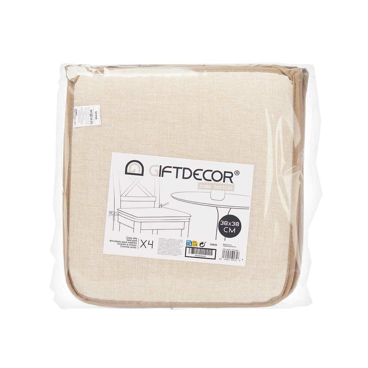 image-Chair cushion Gift Decor 38 x 2,5 x 38 cm (4 Units)