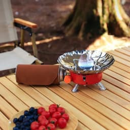 image-Windproof Mini Folding Camping Gas Stove Red