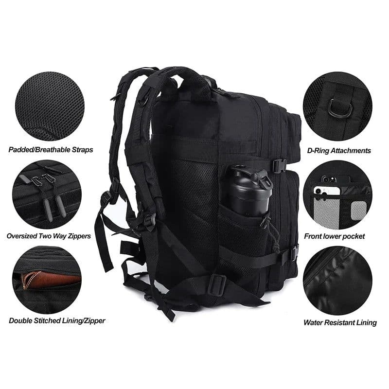 image-45L Tactical Backpack with Built-In Cooler Black