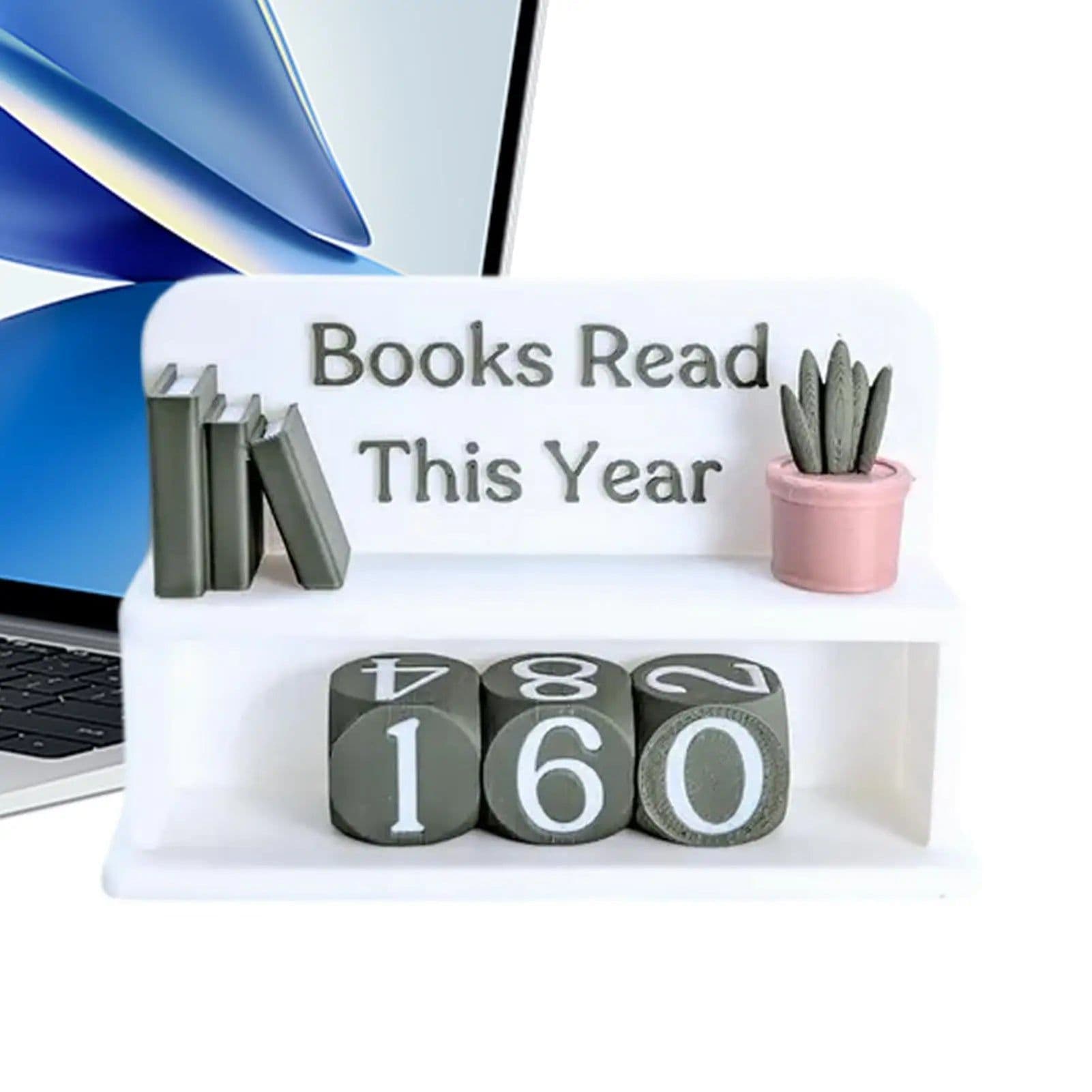 image-Books Read This Year Counter Bookish Track Shelf Ornament Books Read This Year for Home Librarian Classroom Women Men Kids