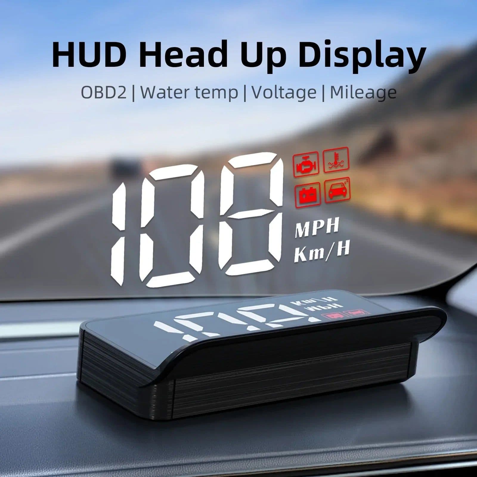 image-M3 Car HUD Display High Definition Windshield Projection Black
