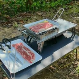image-Portable Thickened Camping Frying Pan Silver