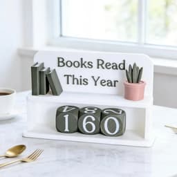 image-Books Read This Year Counter Bookish Track Shelf Ornament Books Read This Year for Home Librarian Classroom Women Men Kids