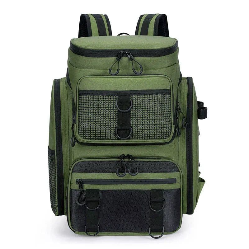 image-Tackle Backpack with Rod Holders Camping Green